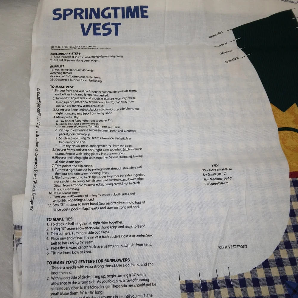 FABRIC VIP Dream Spinners Springtime Vest Cut-and-Sew panel